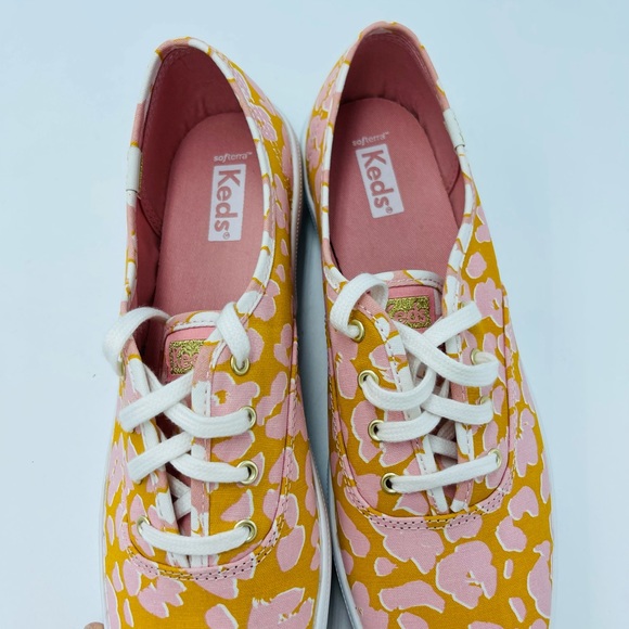 New Keds Womens 9 Yellow Pink Spotted canvas sneakers shoes - Picture 7 of 8